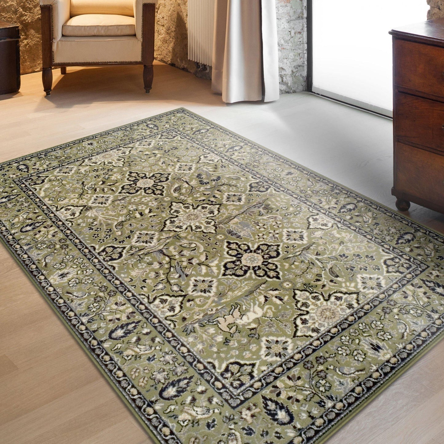 Radcliffe Transitional Flora Wildlife Nature Design Rug FredCo
