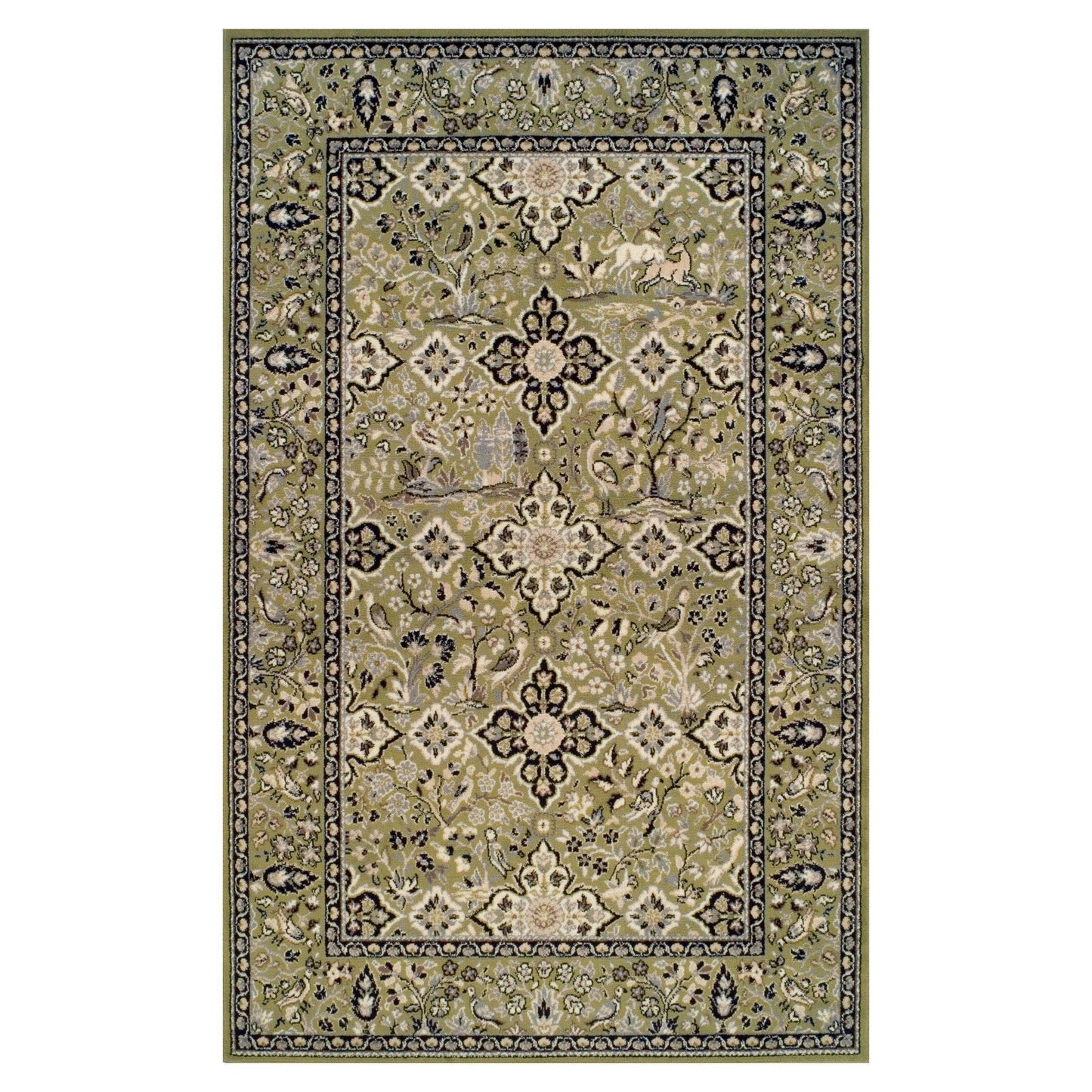 Radcliffe Transitional Flora Wildlife Nature Design Rug FredCo