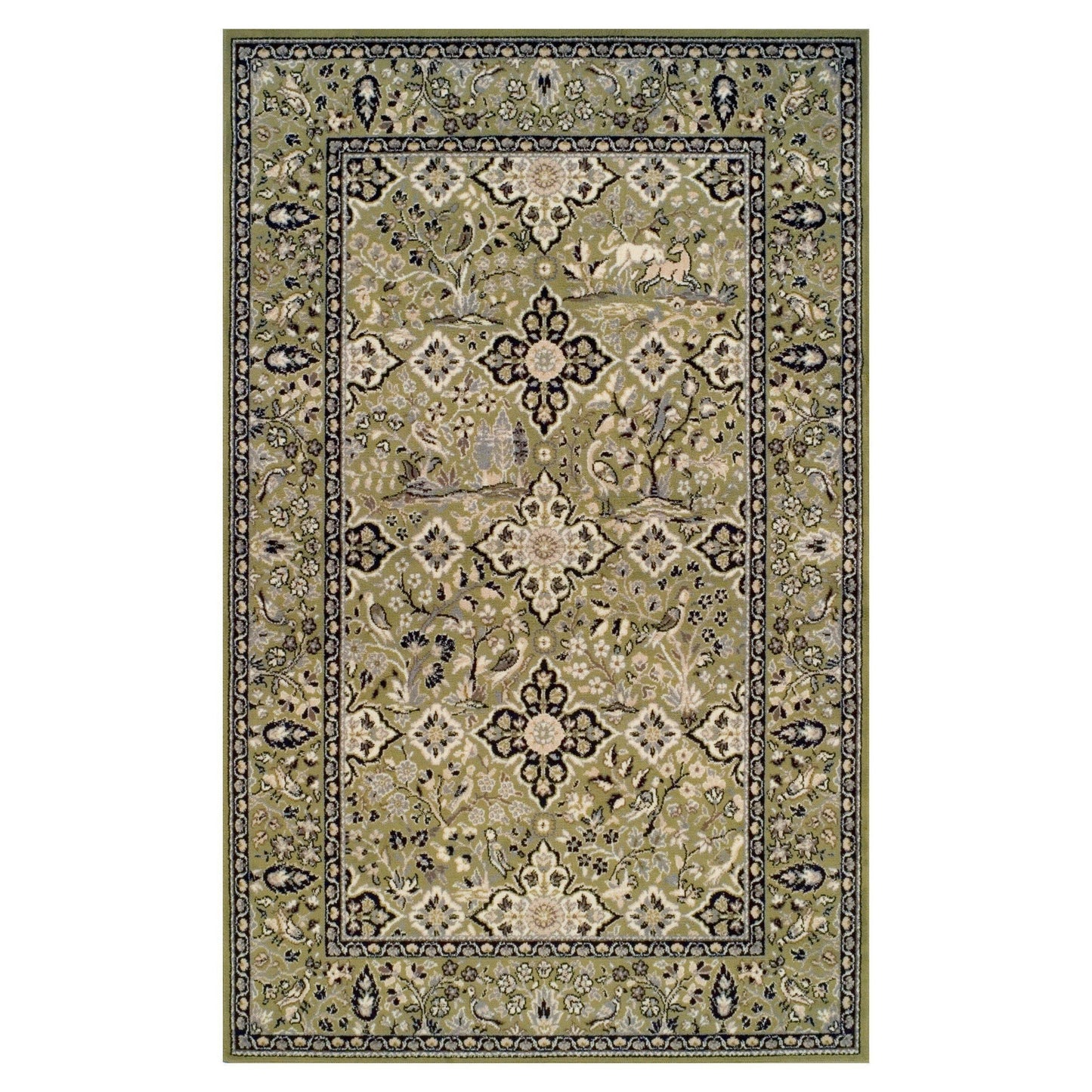 Radcliffe Transitional Flora Wildlife Nature Design Rug FredCo