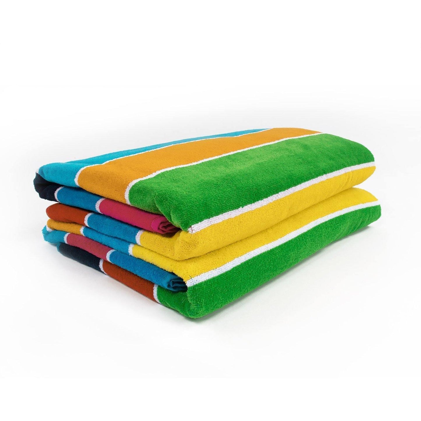 Rainbow Stripes Egyptian Cotton Oversized Beach Towel Set FredCo