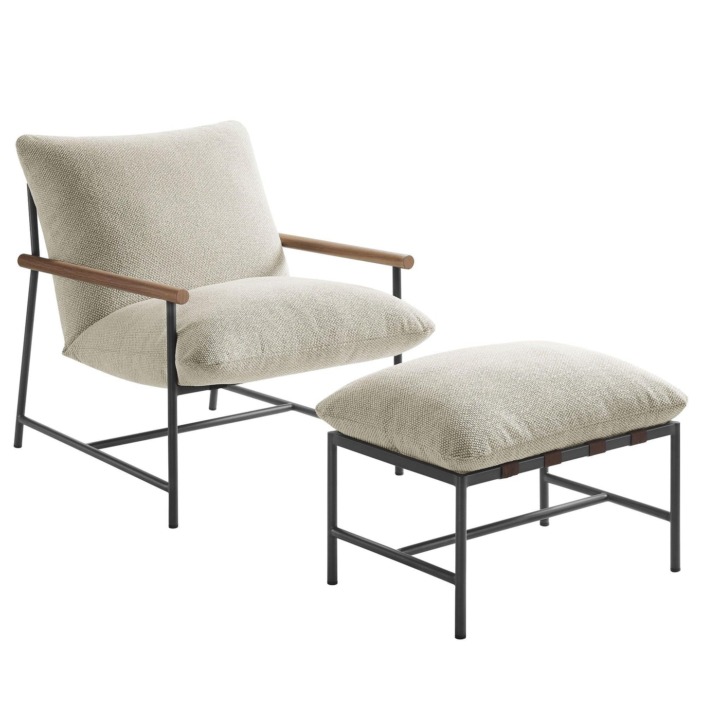 Raya Outdoor Patio Boucle Lounge Chair and Ottoman by Modway EEI-7292 FredCo