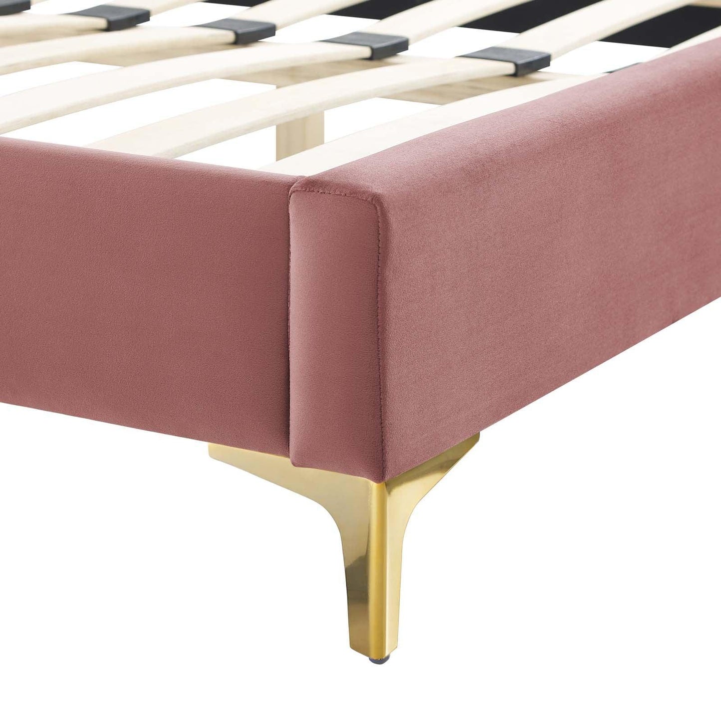 Reagan King Performance Velvet Platform Bed, MOD-7076 FredCo