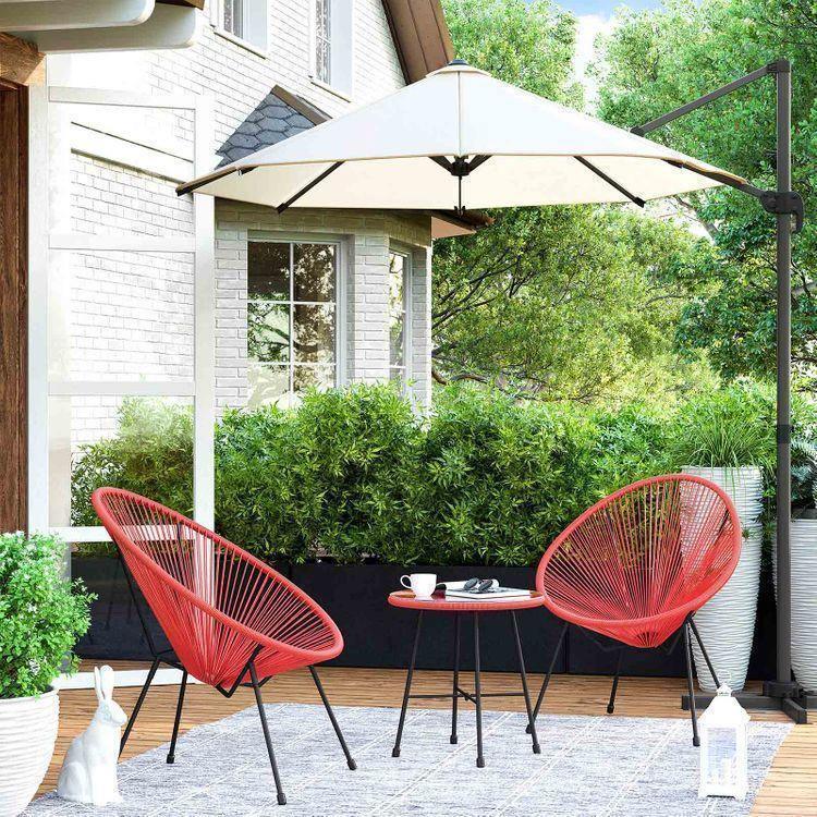Red 3-Piece Outdoor Acapulco Chair FredCo