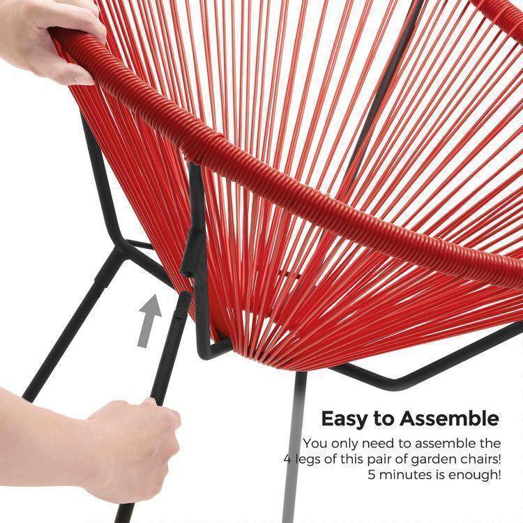 Red 3-Piece Outdoor Acapulco Chair FredCo