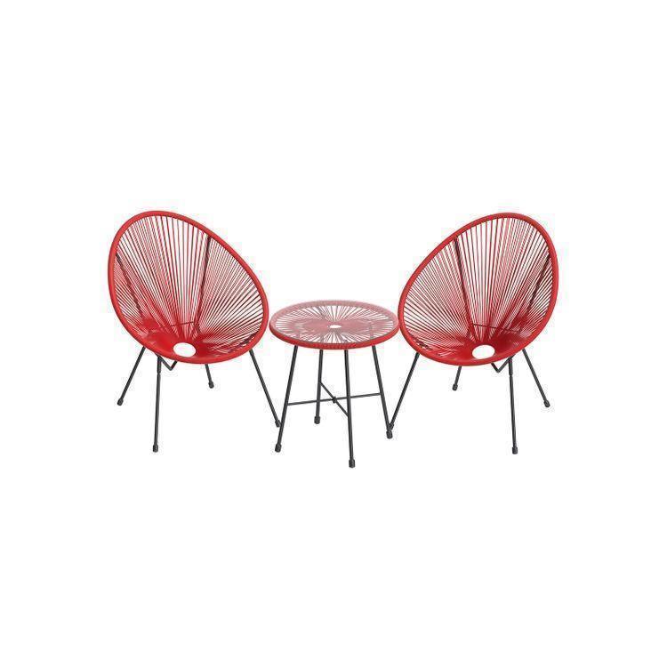 Red 3-Piece Outdoor Acapulco Chair FredCo