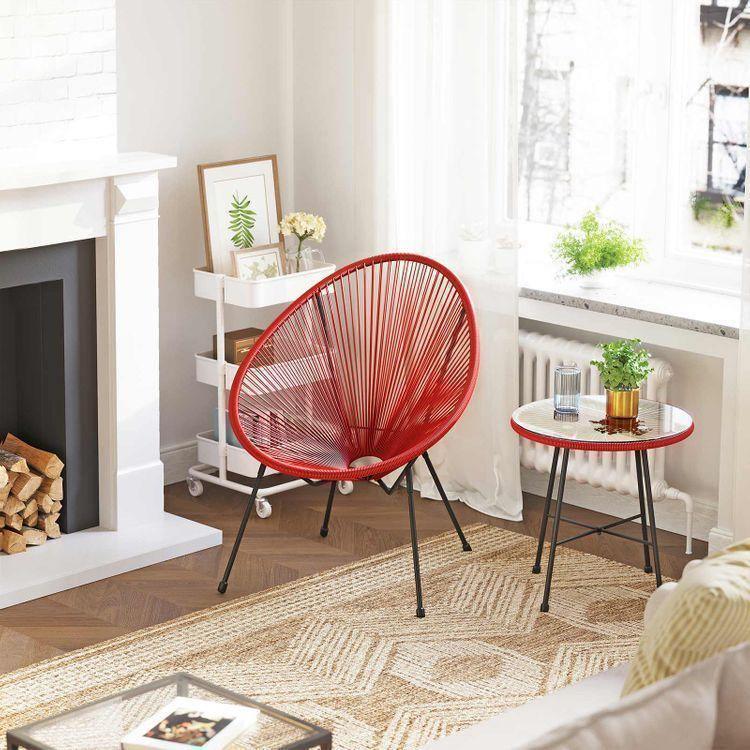 Red 3-Piece Outdoor Acapulco Chair FredCo
