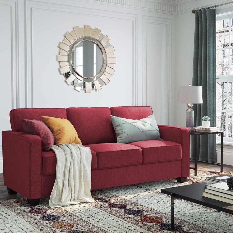 Red Modern Upholstered Sofa FredCo