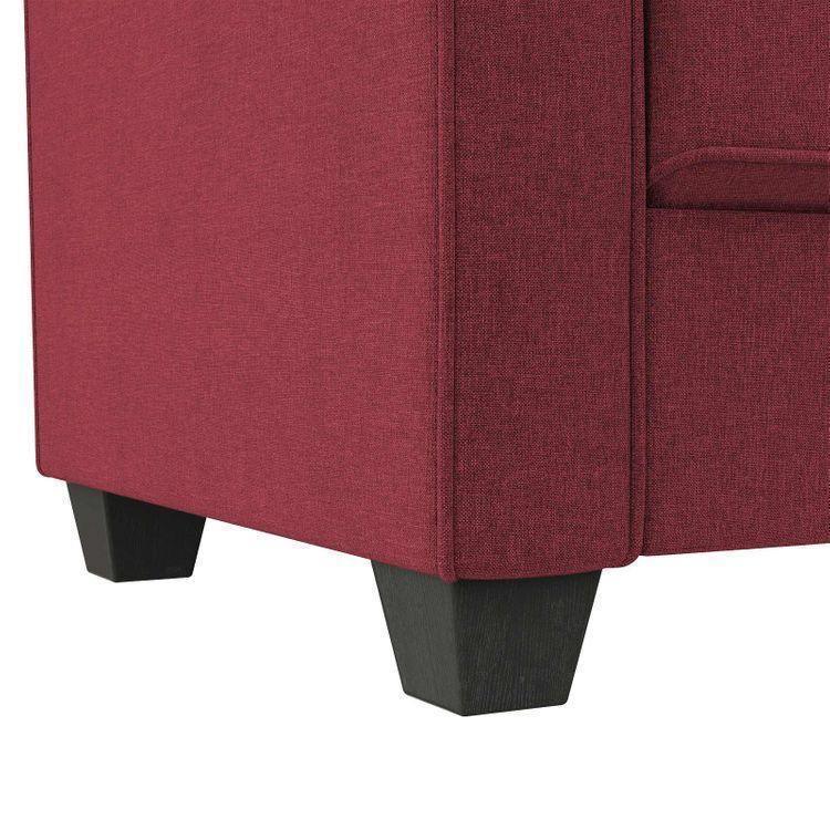 Red Modern Upholstered Sofa FredCo