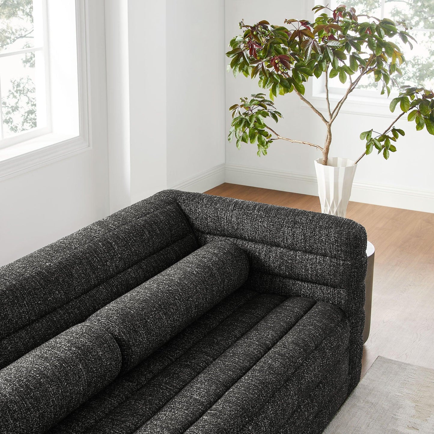 Relle Channel Tufted Boucle Upholstered Sofa by Modway EEI-7136 FredCo