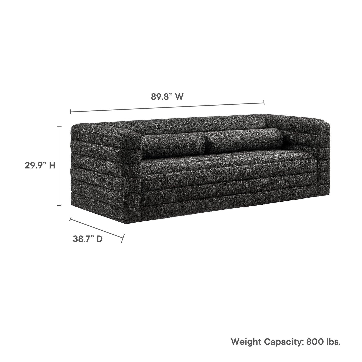 Relle Channel Tufted Boucle Upholstered Sofa by Modway EEI-7136 FredCo