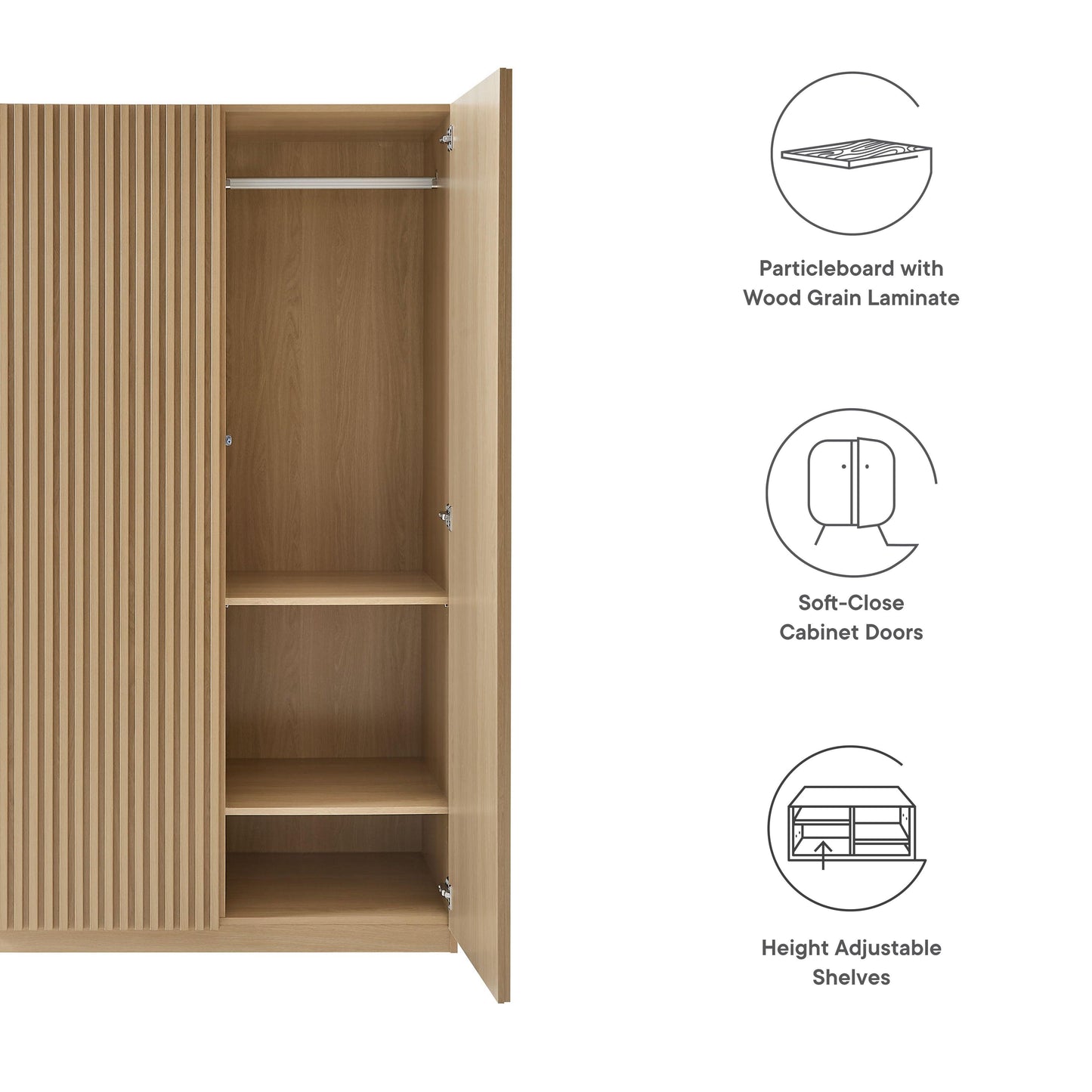 Render 2-Door Wardrobe Closet by Modway FredCo
