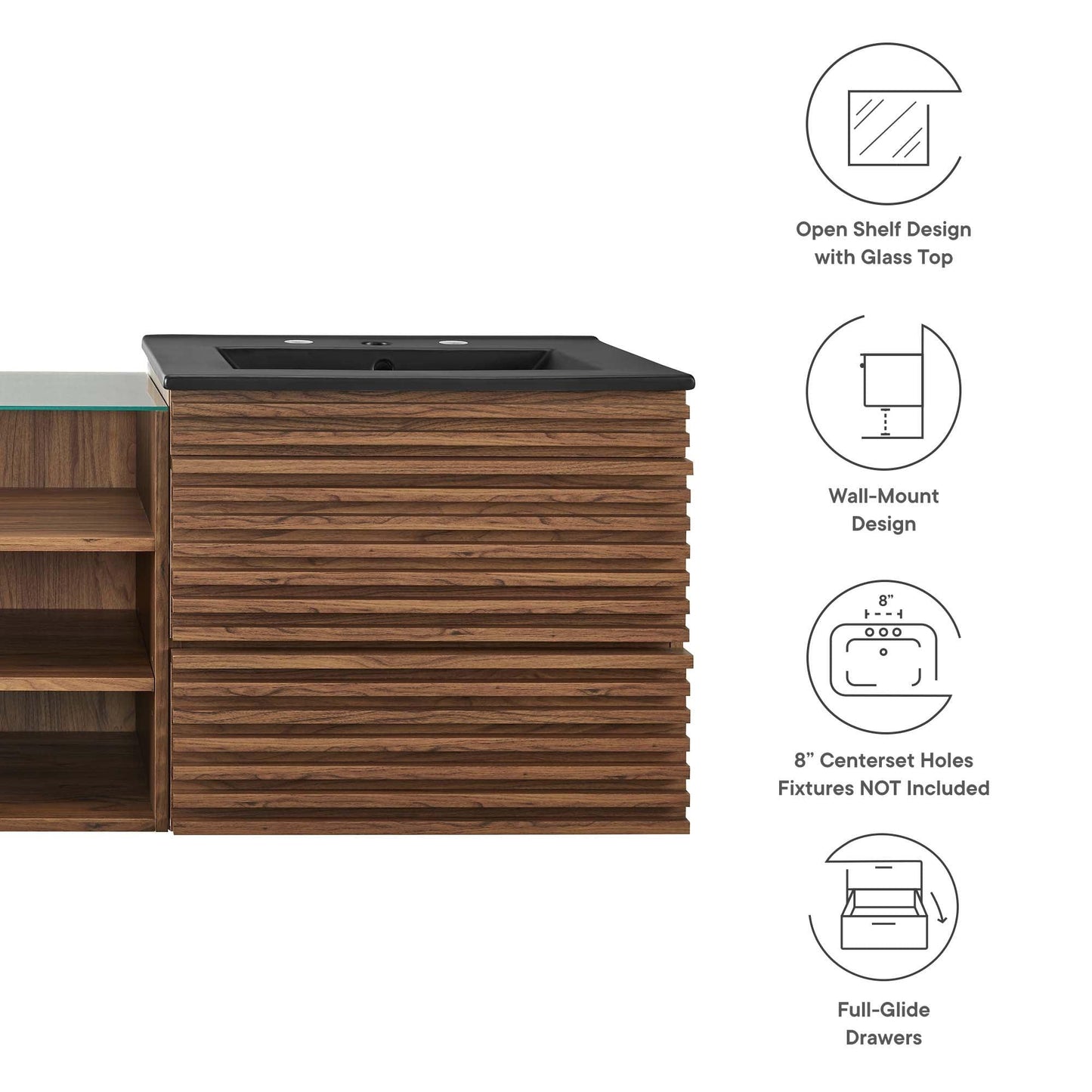 Render 62" Wall-Mount Double Sink Bathroom Vanity by Modway FredCo