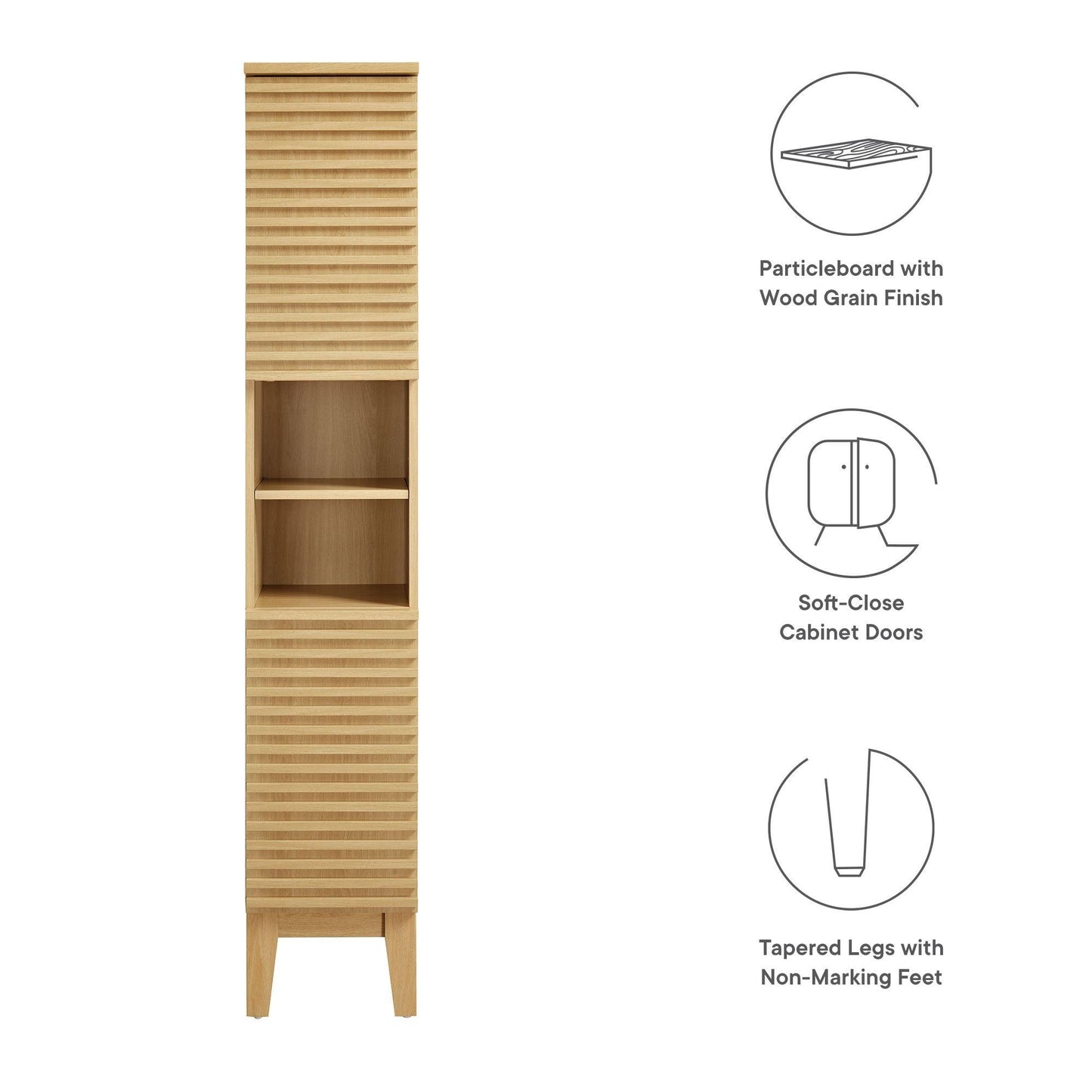 Render Tall Narrow Bathroom Storage Cabinet by Modway FredCo
