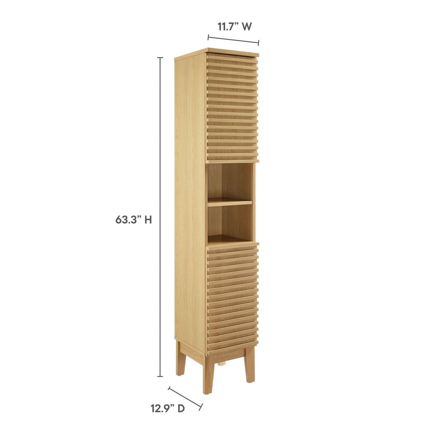 Render Tall Narrow Bathroom Storage Cabinet by Modway FredCo