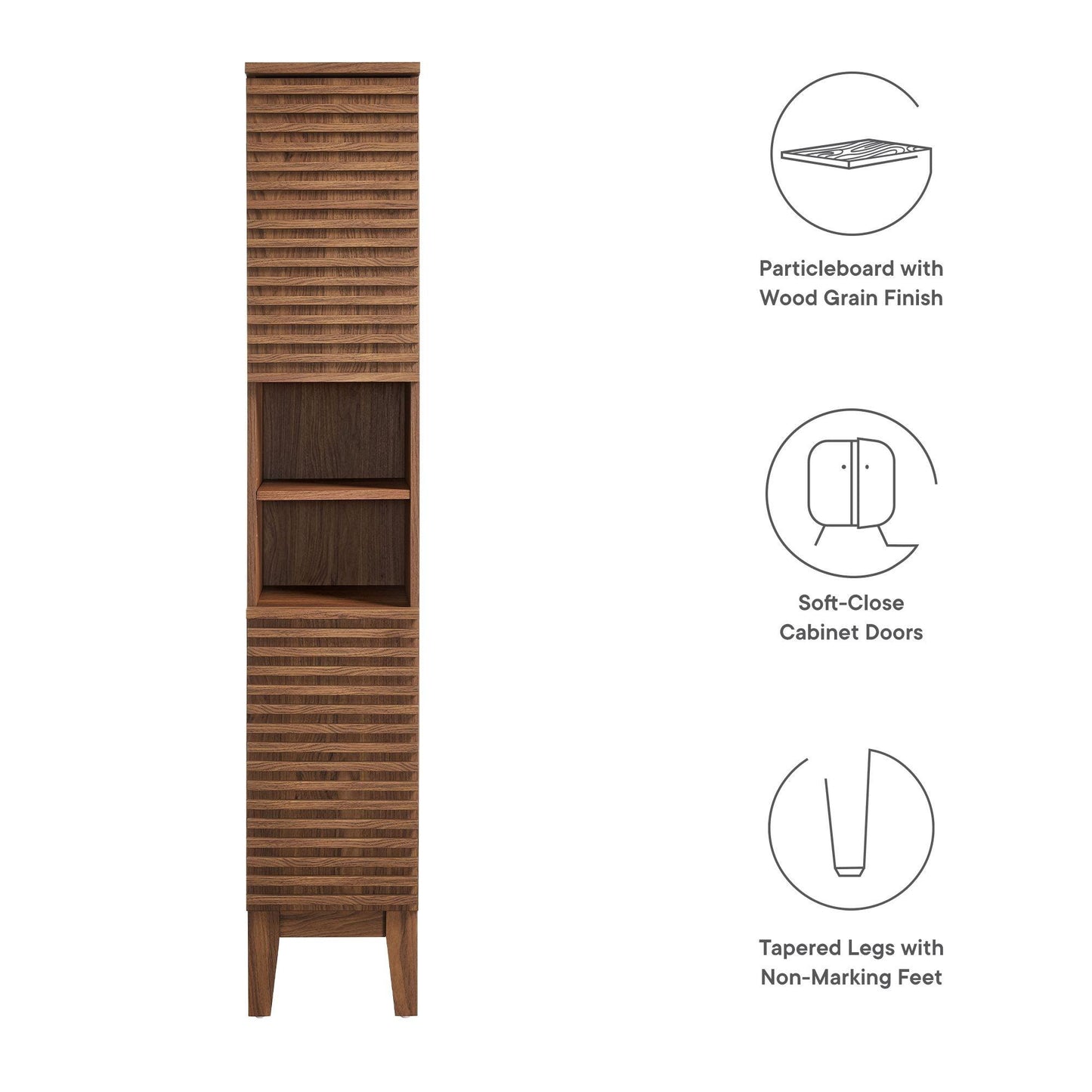 Render Tall Narrow Bathroom Storage Cabinet by Modway FredCo