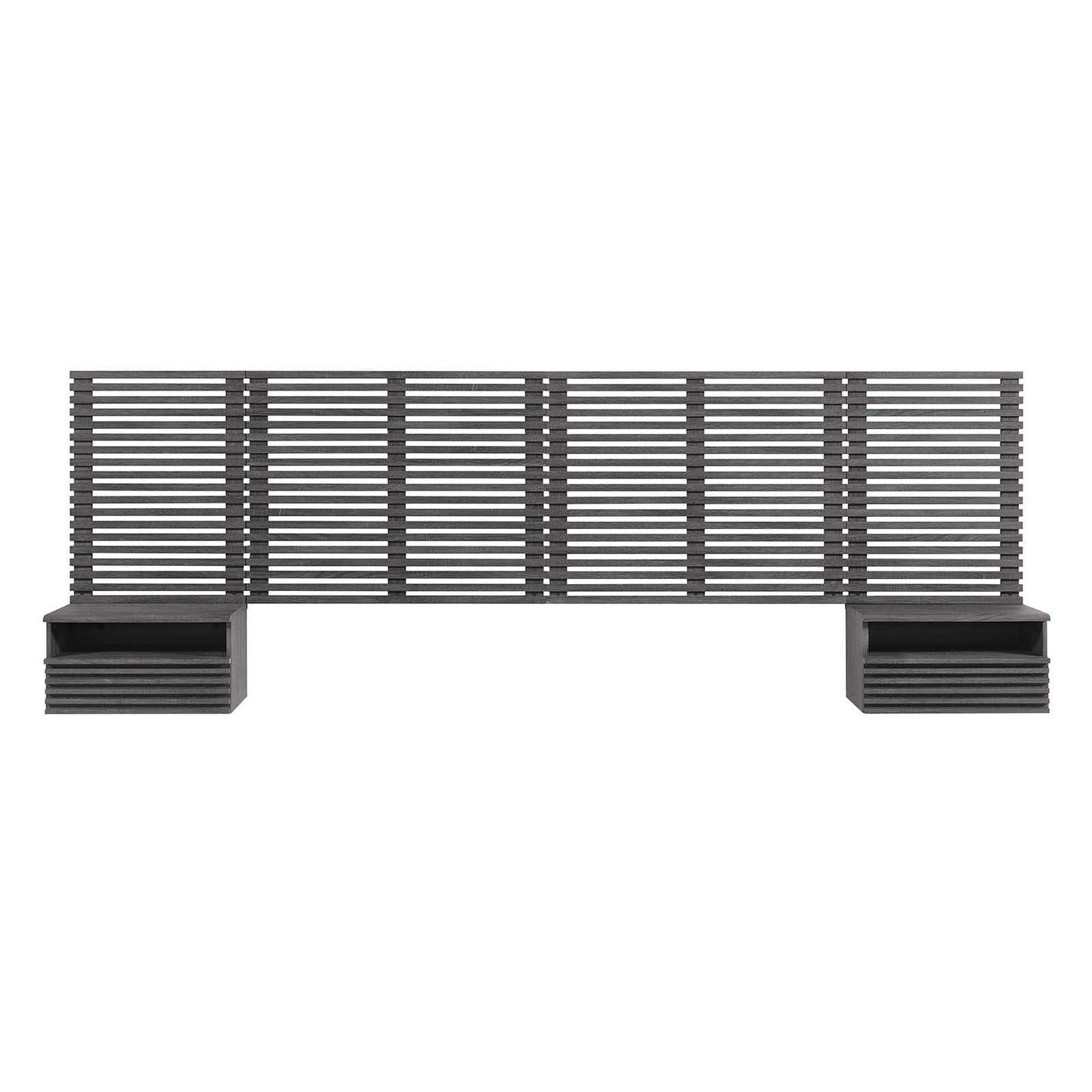 Render Wall Mount King Headboard and Modern Nightstands, MOD-7117 FredCo