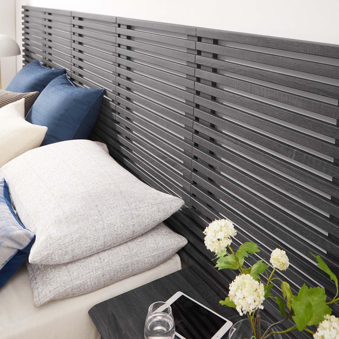 Render Wall Mount Queen Headboard and Modern Nightstands, MOD-7116 FredCo