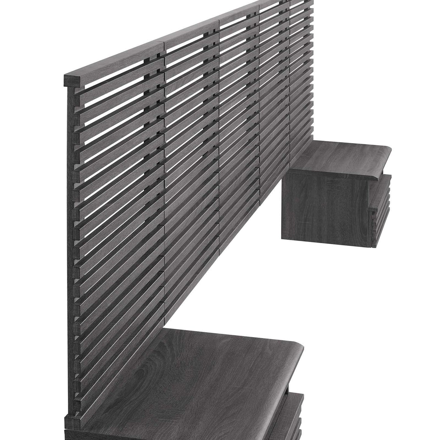 Render Wall Mount Queen Headboard and Modern Nightstands, MOD-7116 FredCo