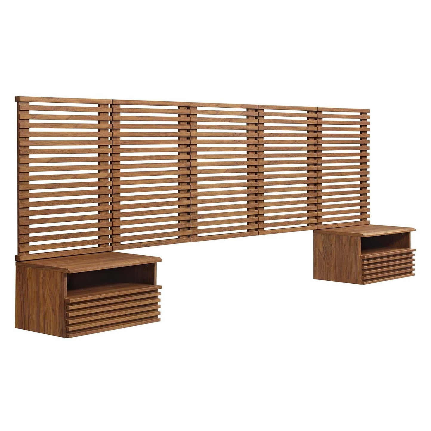 Render Wall Mount Queen Headboard and Modern Nightstands, MOD-7116 FredCo