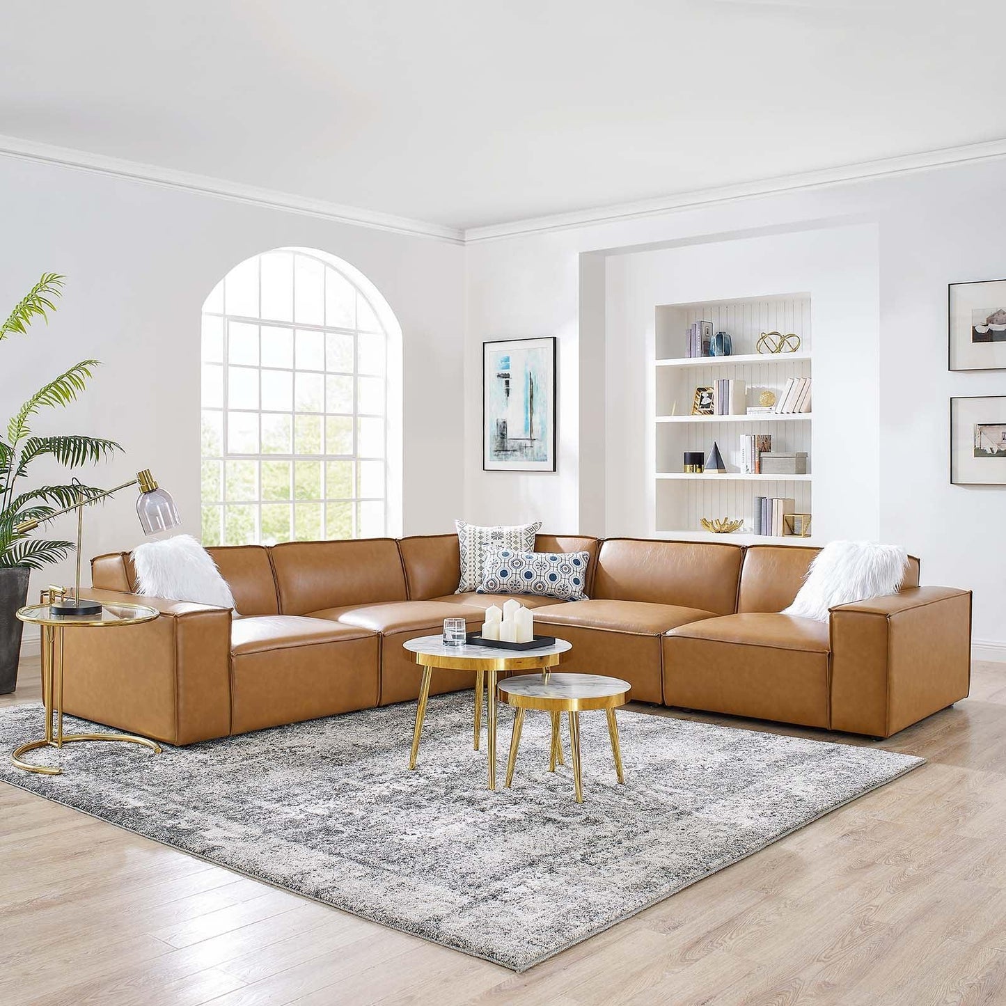 Restore 5-Piece Vegan Leather Sectional Sofa, EEI-4712 FredCo