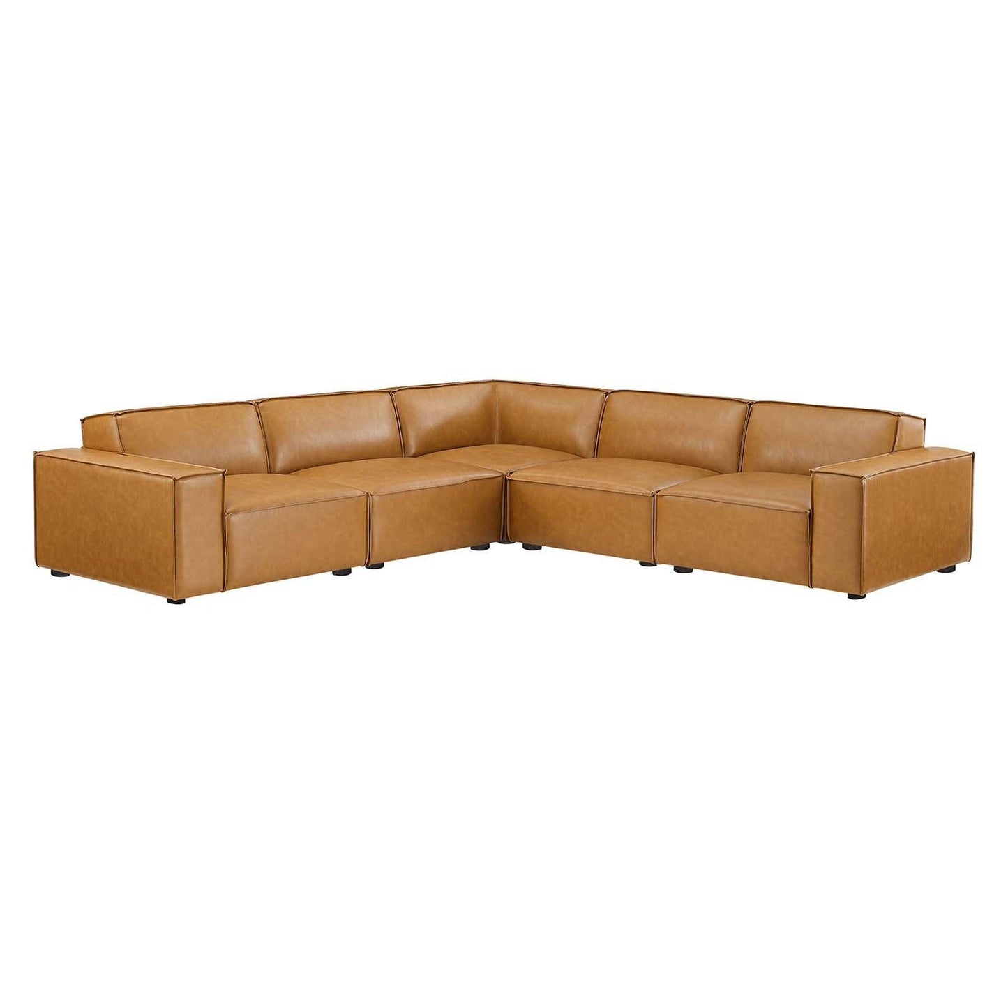 Restore 5-Piece Vegan Leather Sectional Sofa, EEI-4712 FredCo