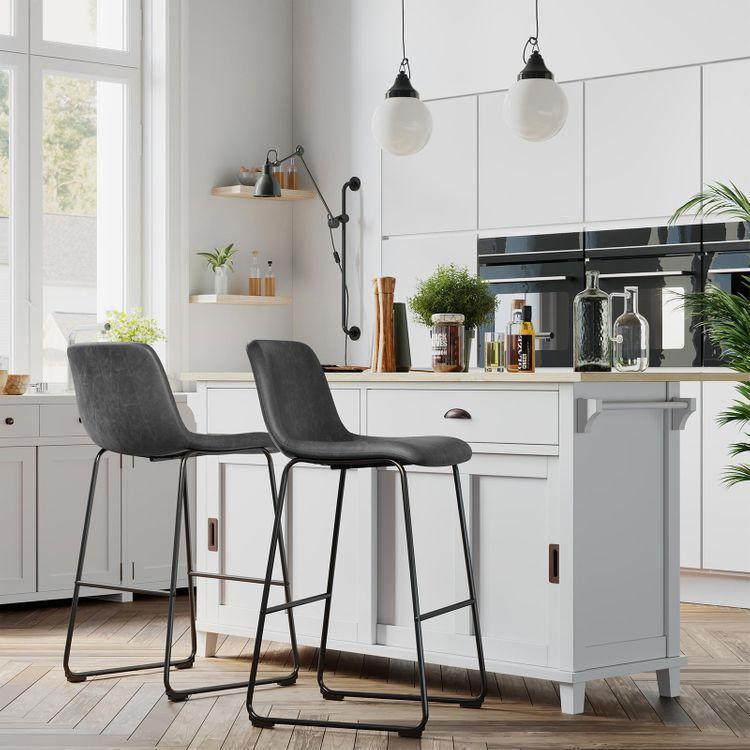 Retro Black Bar Stools FredCo