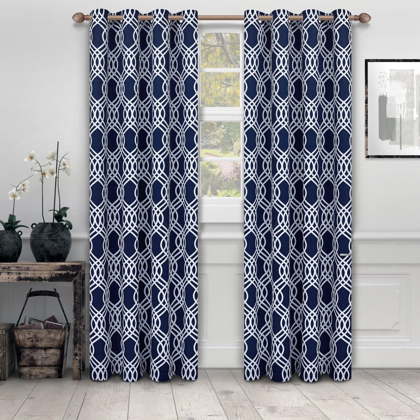 Ribbon Room Darkening Noise Reducing Thermal Blackout Curtain Set FredCo