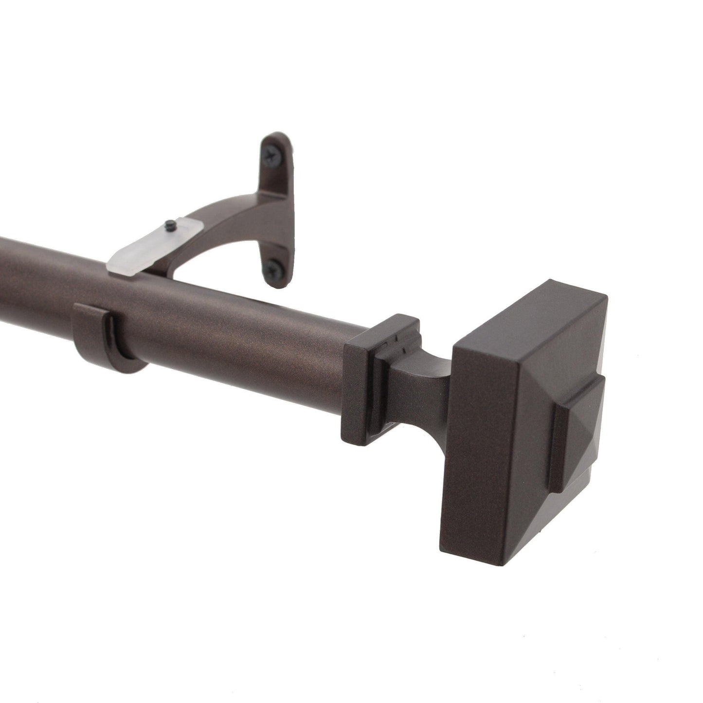 Rohan Expandable Window Curtain Rod with Capped Square Finials FredCo