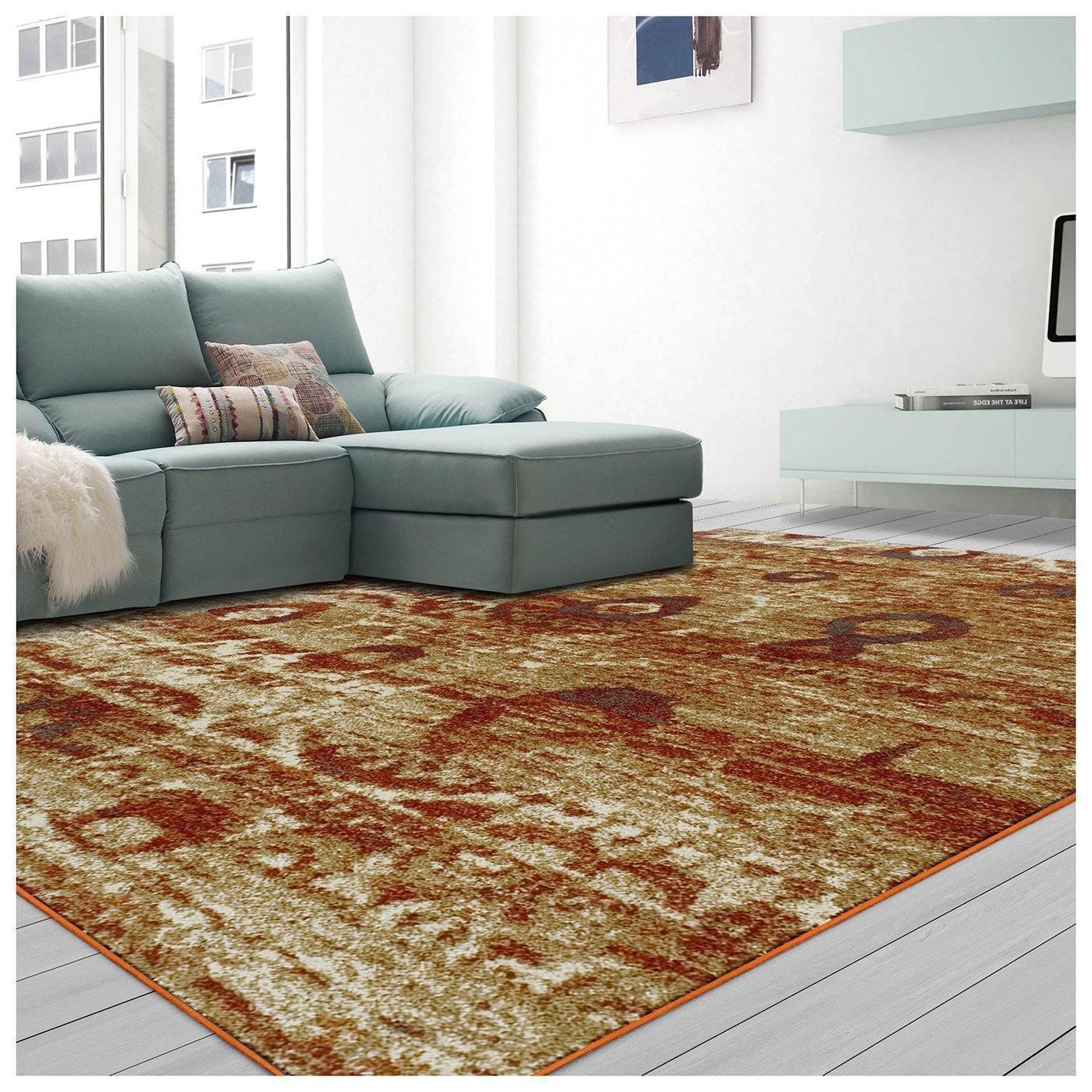 Rosemont Abstract Modern Distressed Rug FredCo