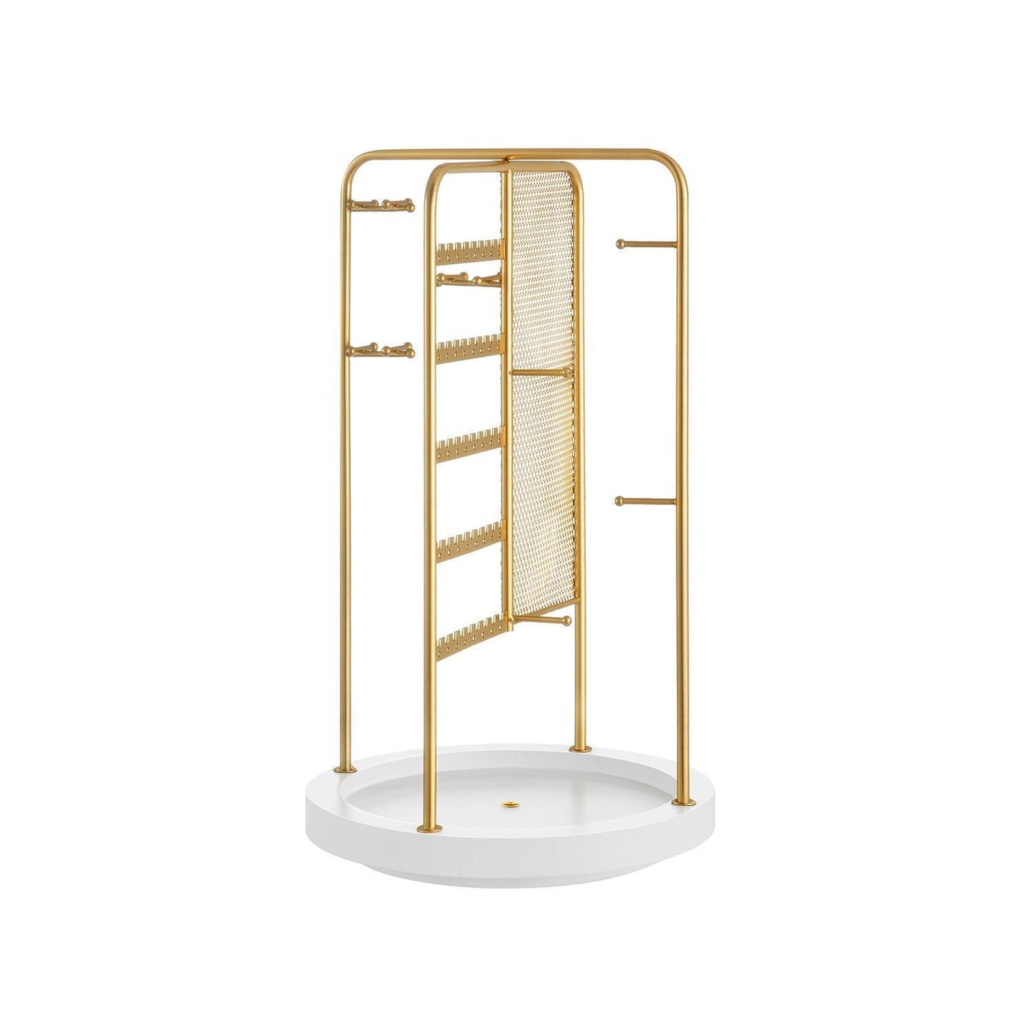 Rotating Jewellery Stand with a Bottom Tray Champagne Gold FredCo