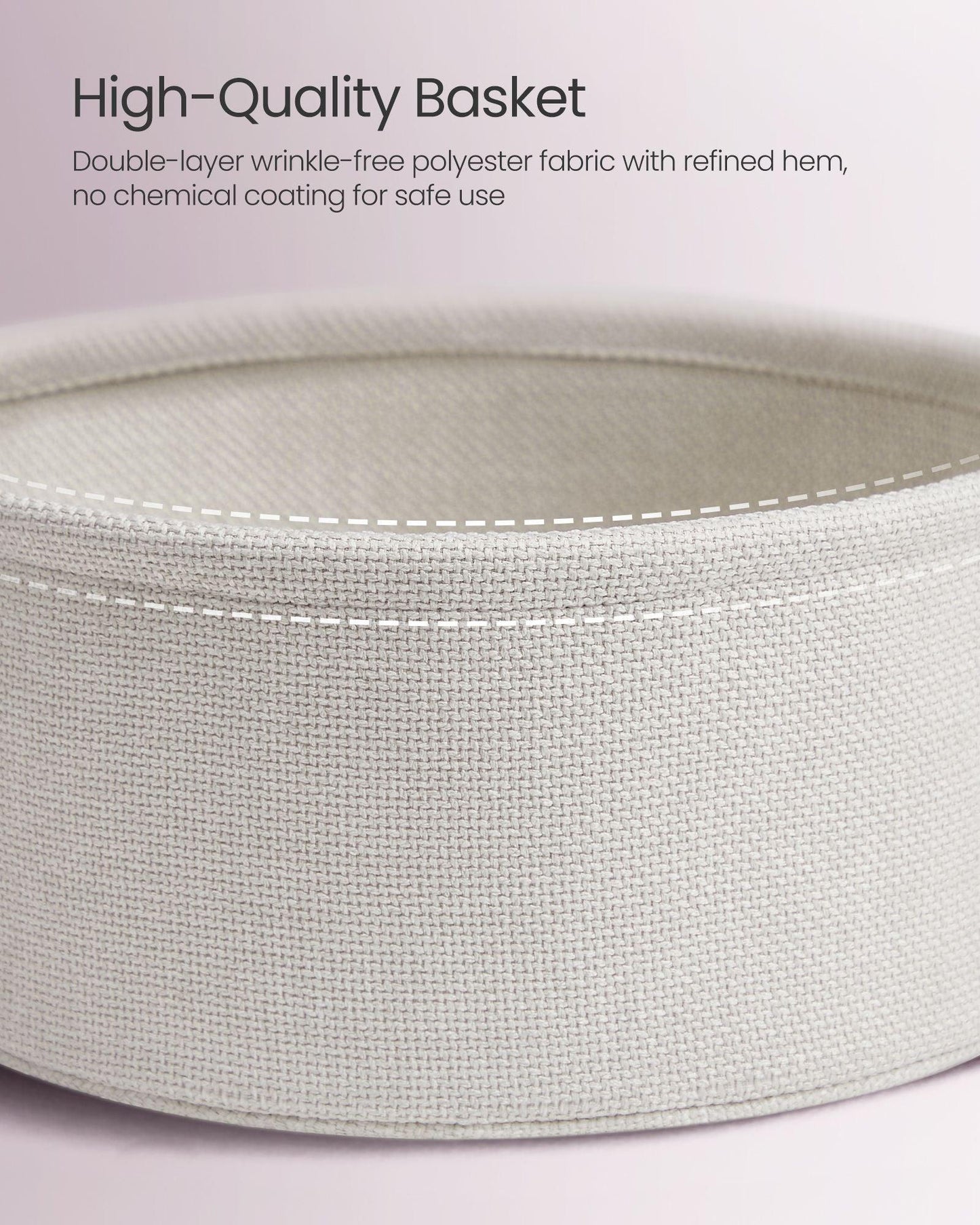 Round Side Table with Fabric Basket Jelly Pink and Classic White FredCo
