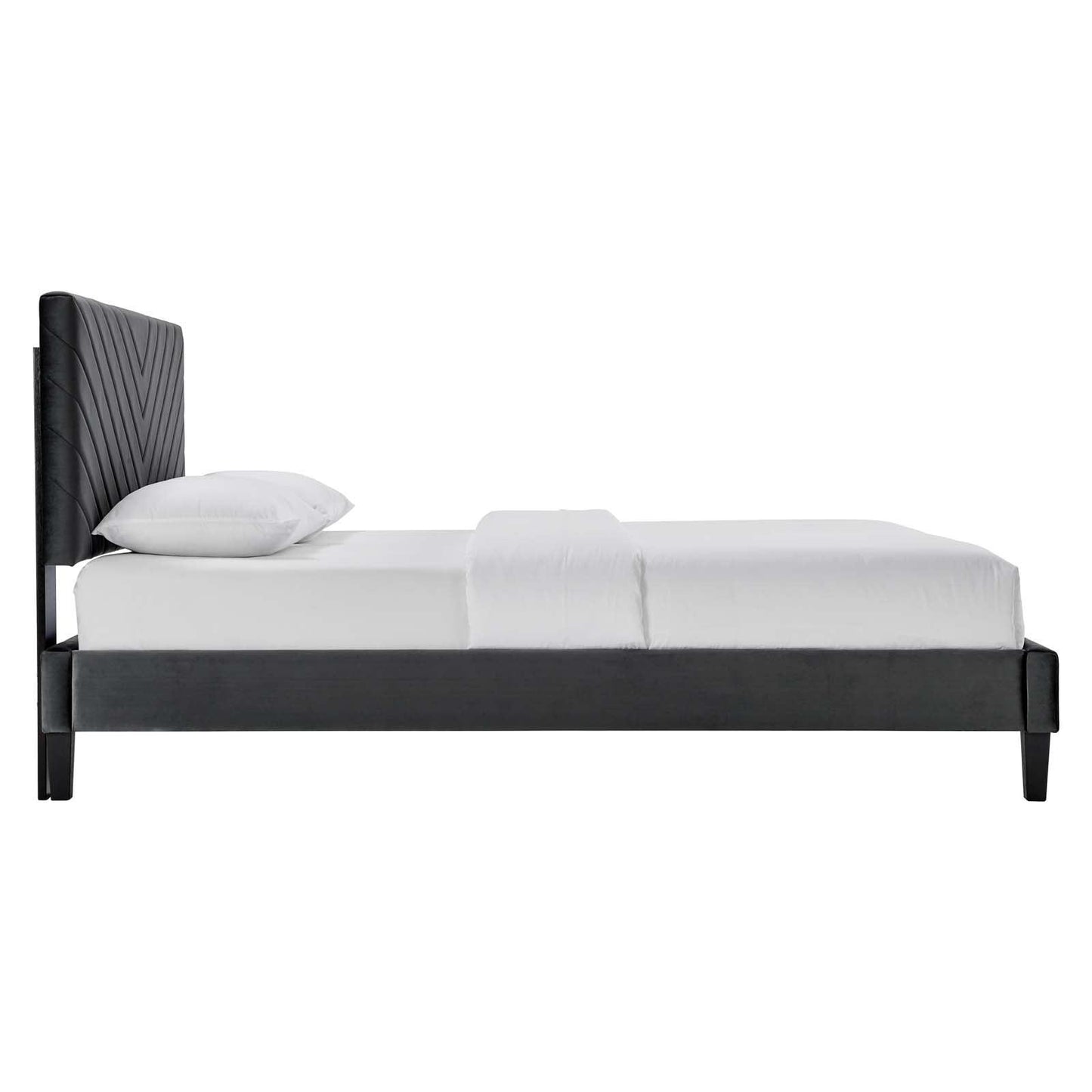 Roxanne Performance Velvet Queen Platform Bed, MOD-6285 FredCo