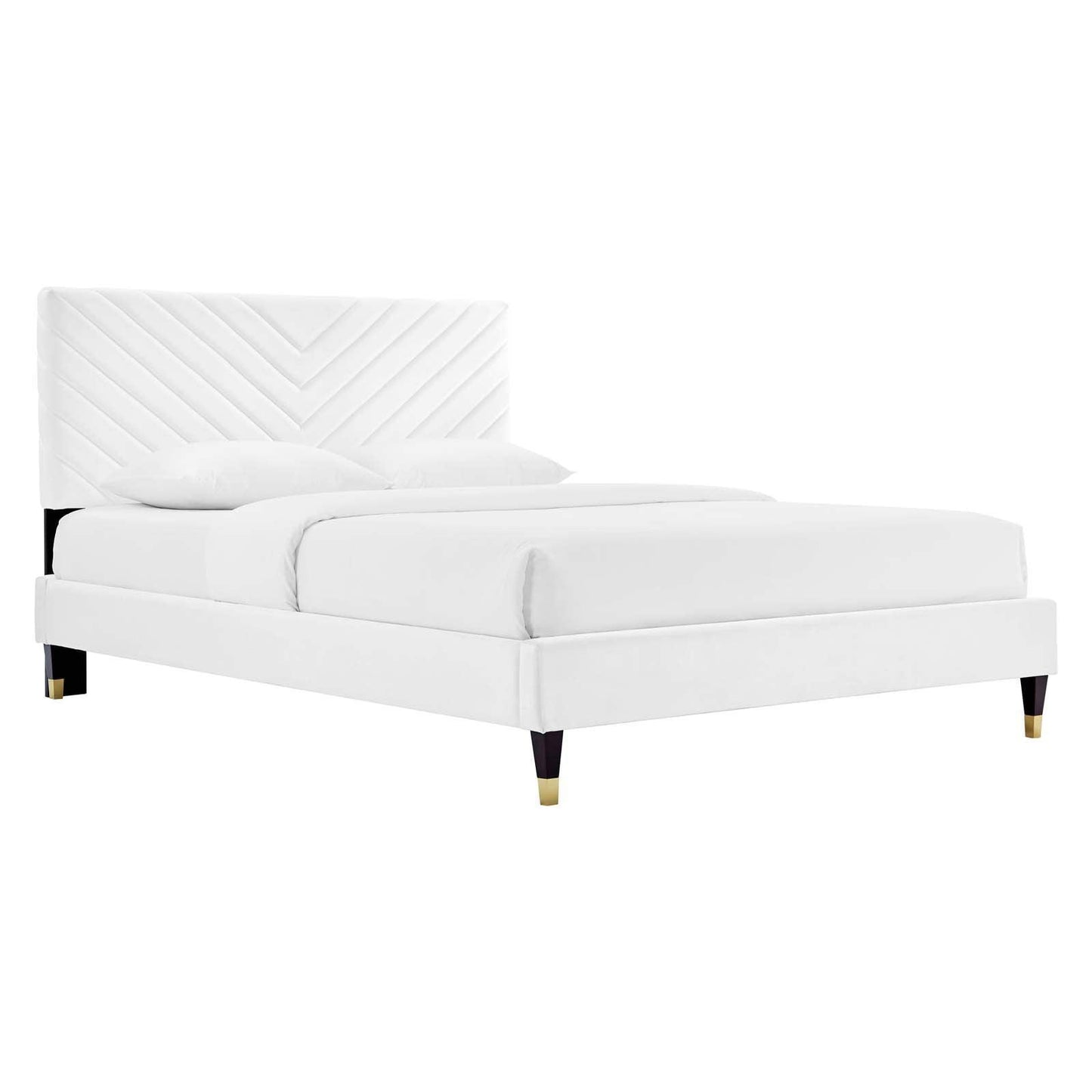 Roxanne Performance Velvet Queen Platform Bed, MOD-6286 FredCo
