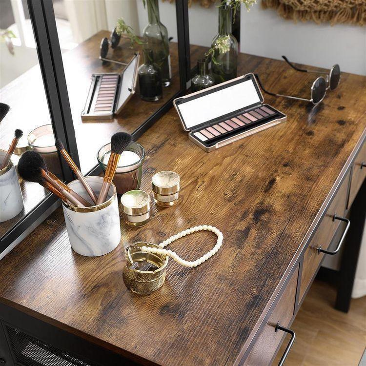 Rustic Brown Vanity Set FredCo