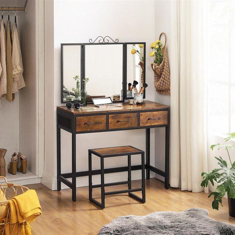 Rustic Brown Vanity Set FredCo