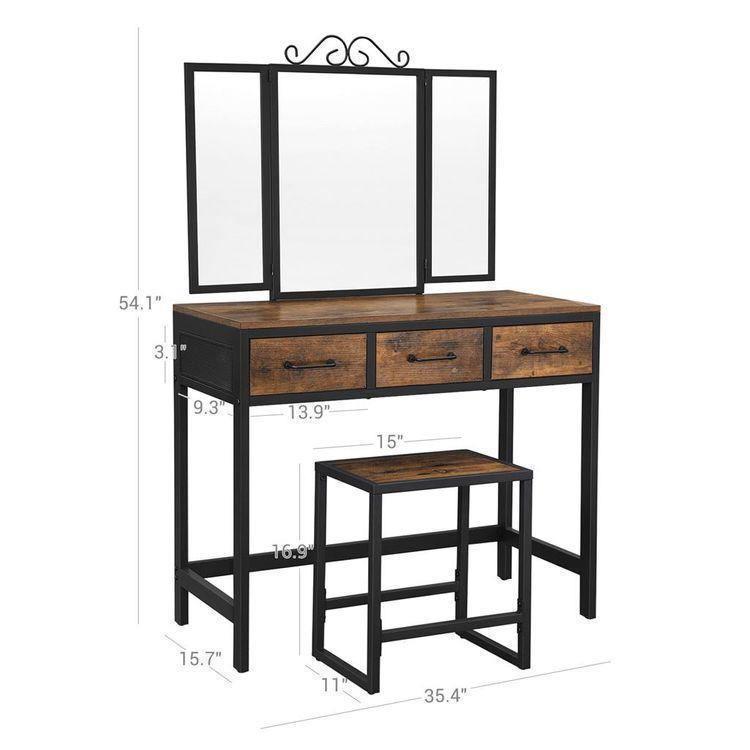 Rustic Brown Vanity Set FredCo