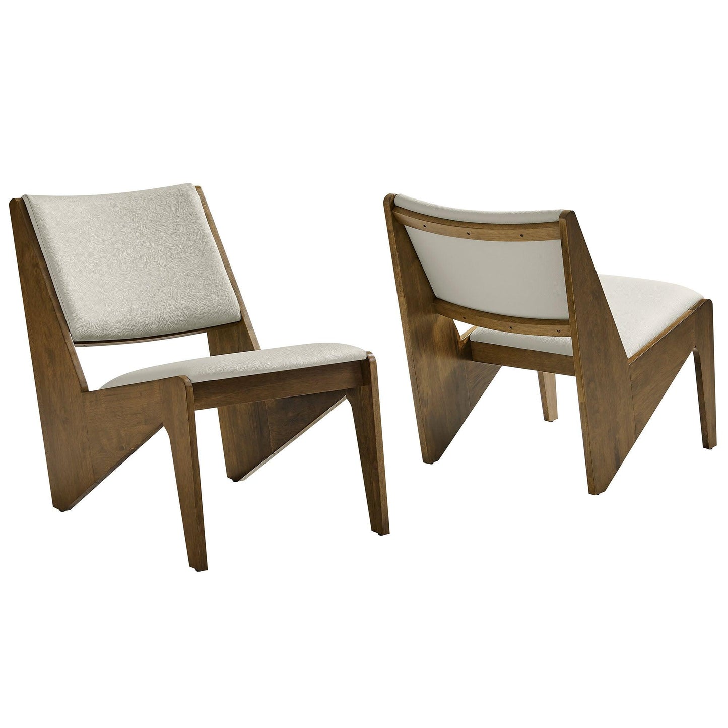 Rylina Vegan Leather Accent Chairs Set of 2 by Modway FredCo