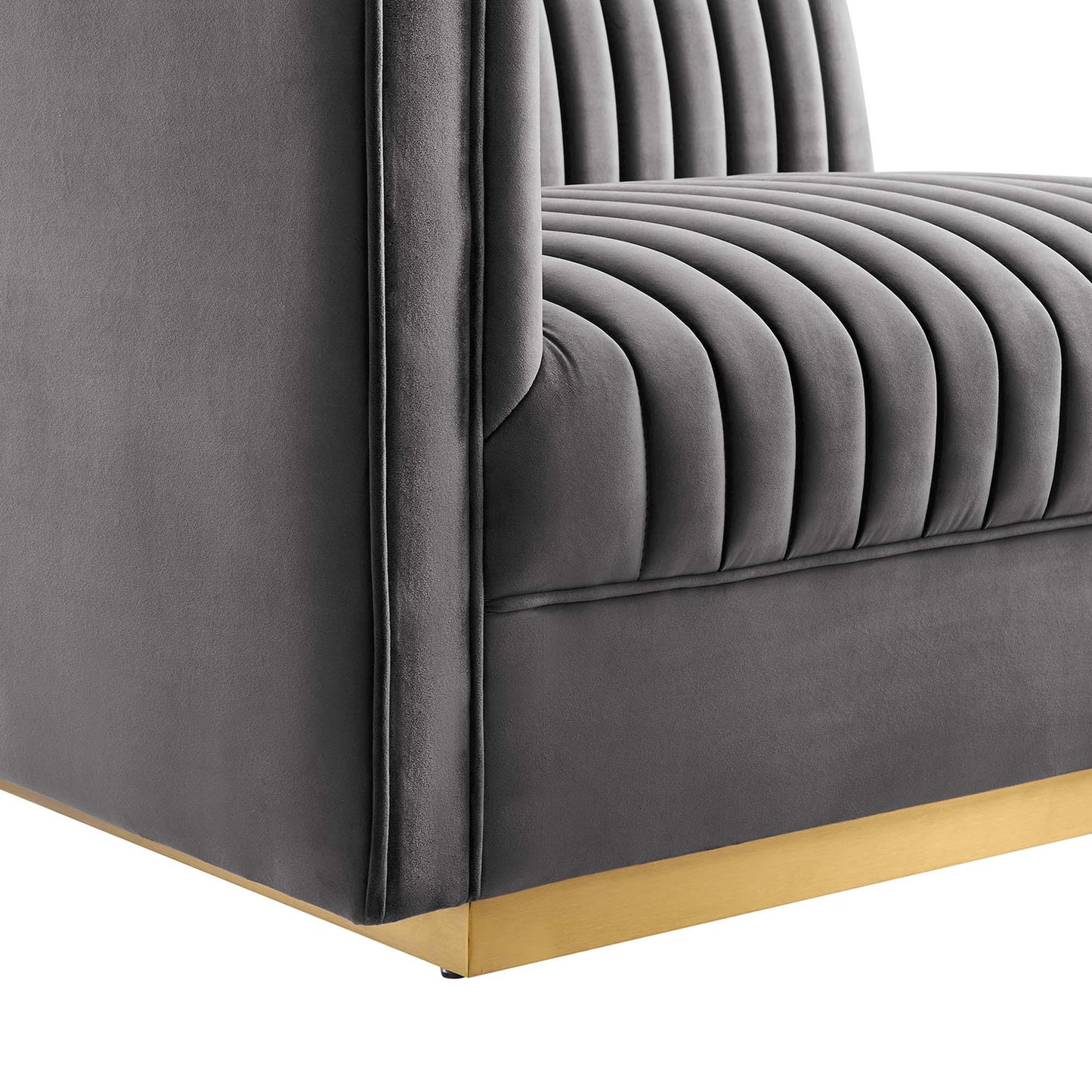 Sanguine 5-Piece Channel Tufted Performance Velvet Right-Facing Modular Sectional Sofa by Modway FredCo