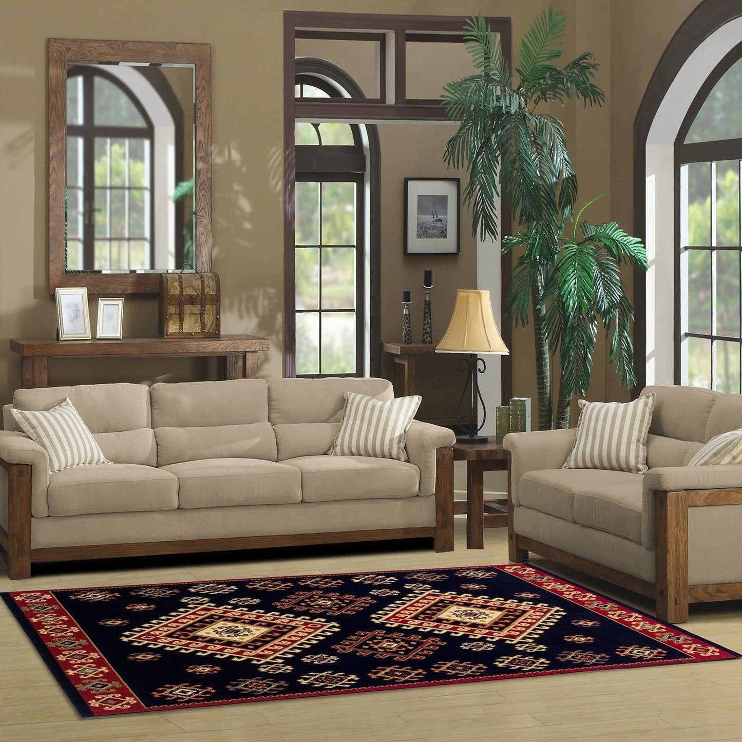 Santa Fe Traditional Tribal Southwestern Rug FredCo