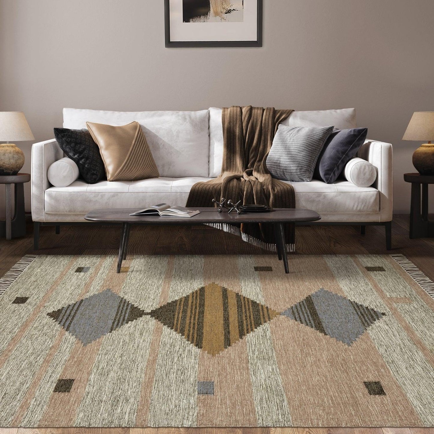 Sayah Hand Crafted Wool And Cotton Rug FredCo