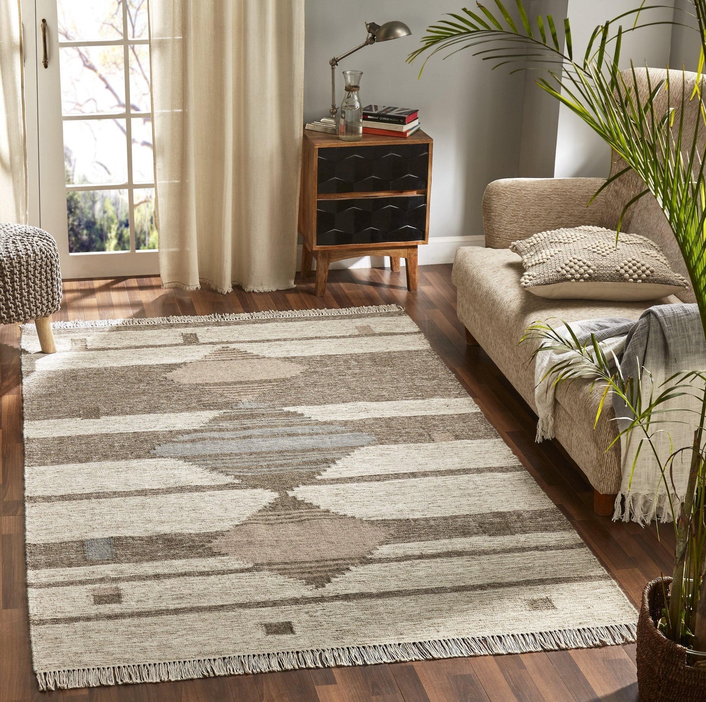 Sayah Hand Crafted Wool And Cotton Rug FredCo