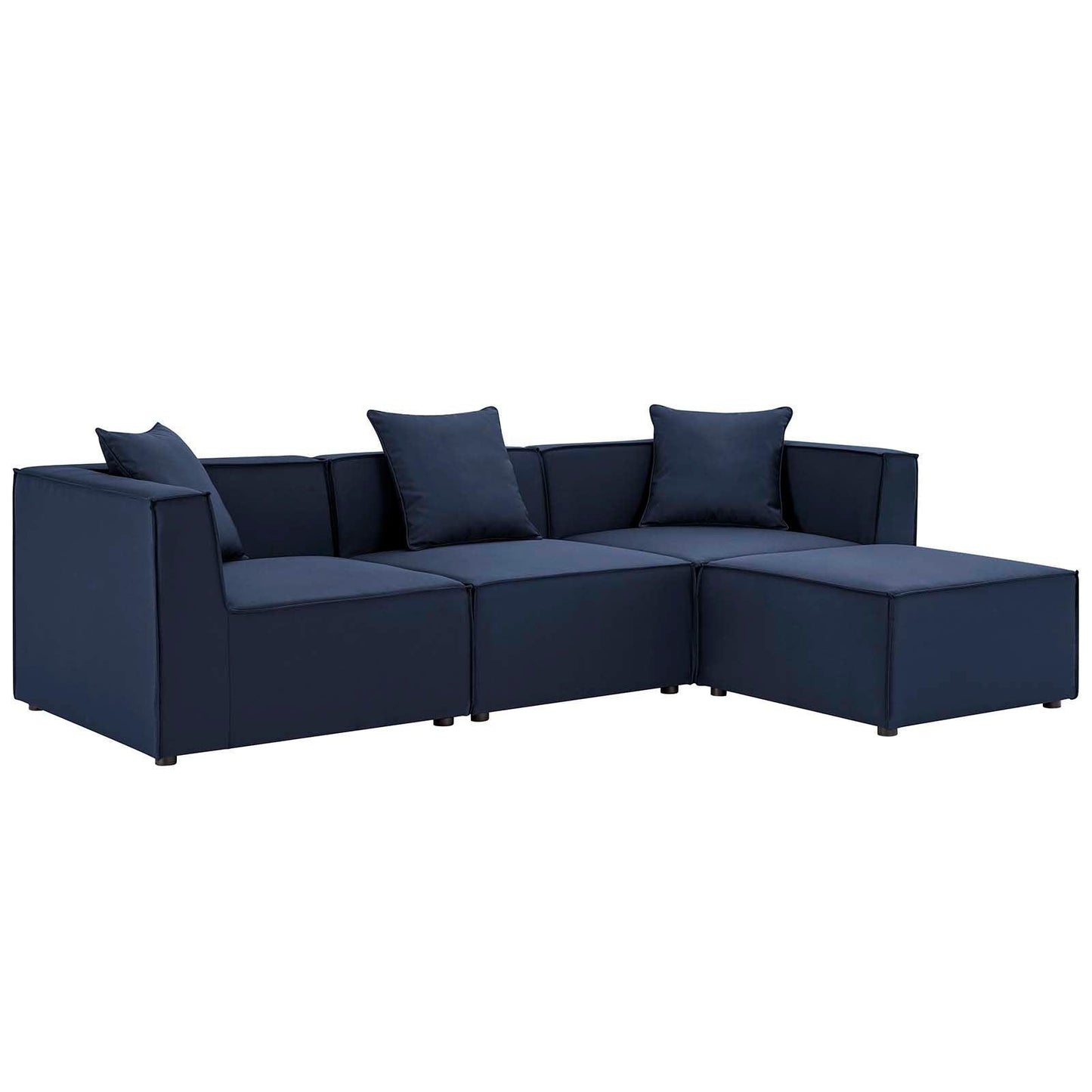 Saybrook Outdoor Patio Upholstered 4-Piece Sectional Sofa, EEI-4380 FredCo