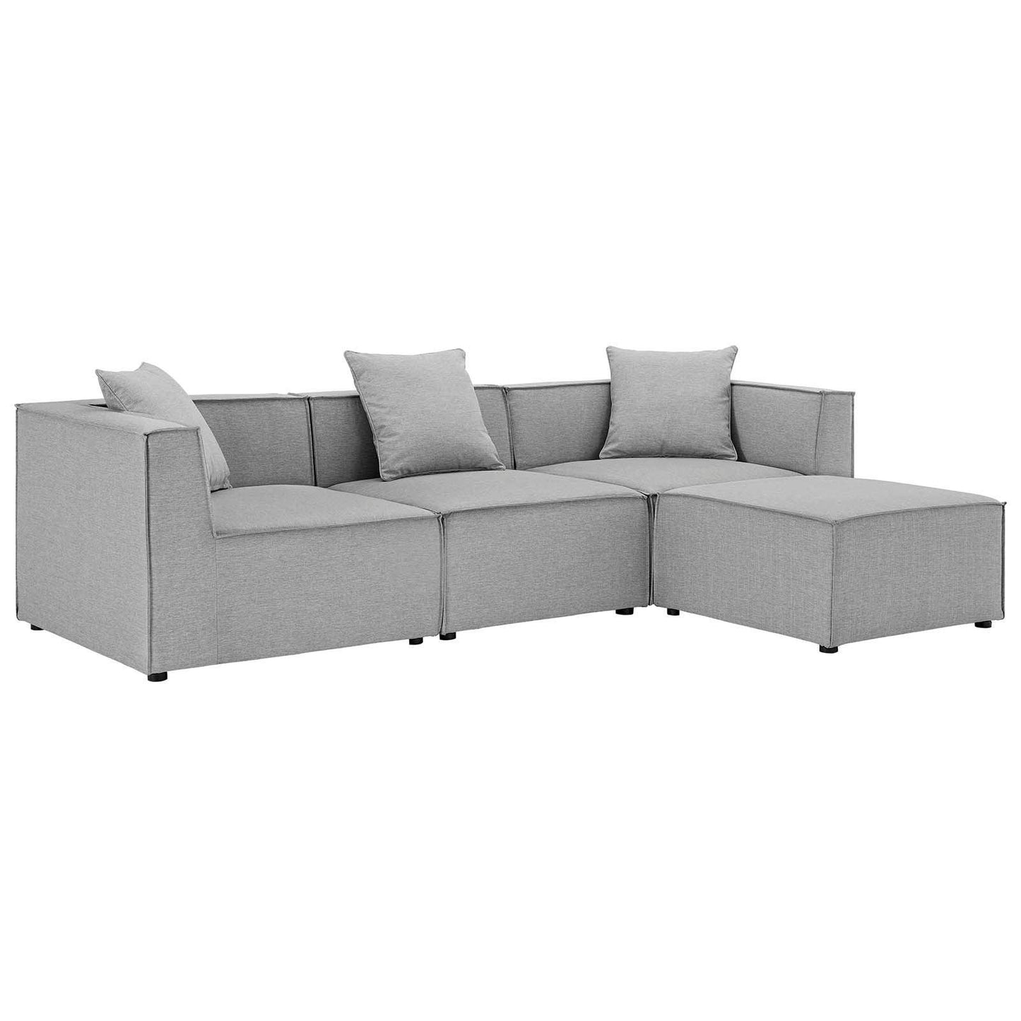 Saybrook Outdoor Patio Upholstered 4-Piece Sectional Sofa, EEI-4380 FredCo
