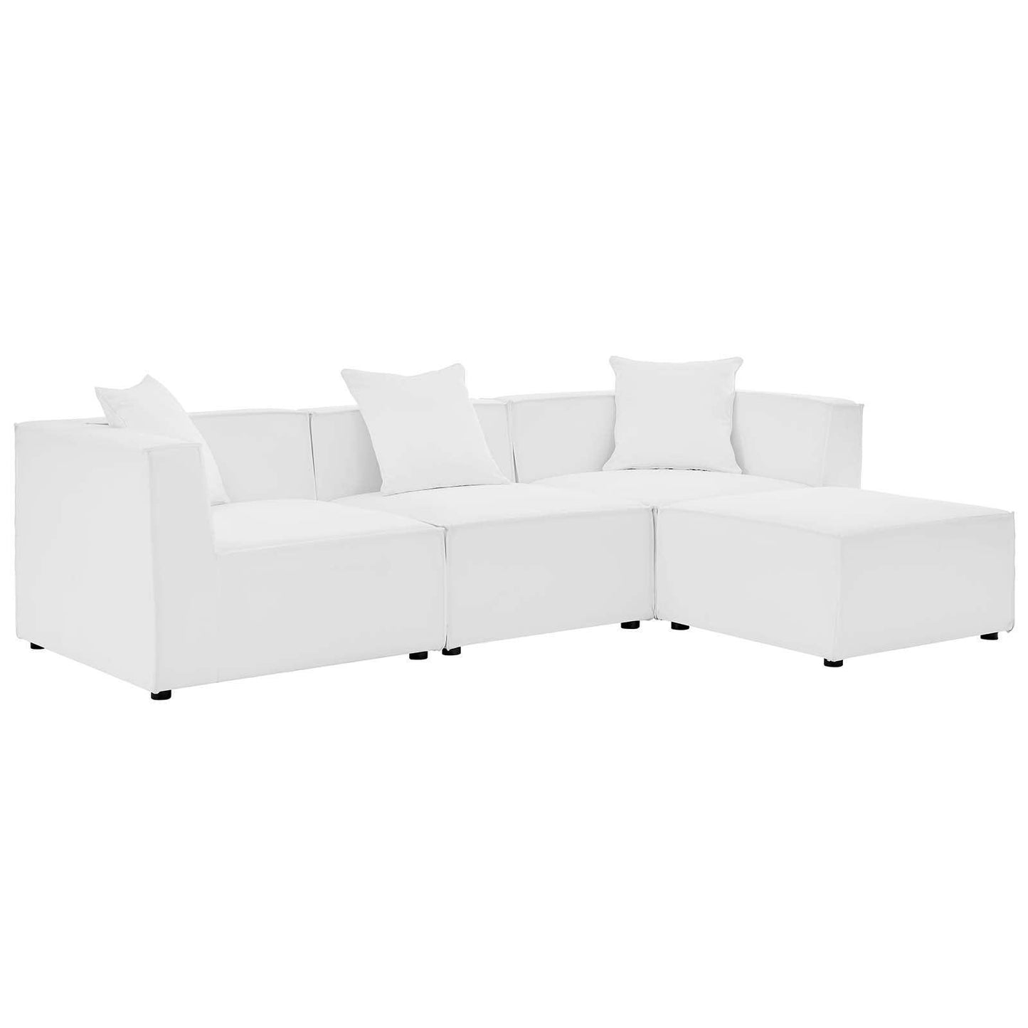Saybrook Outdoor Patio Upholstered 4-Piece Sectional Sofa, EEI-4380 FredCo