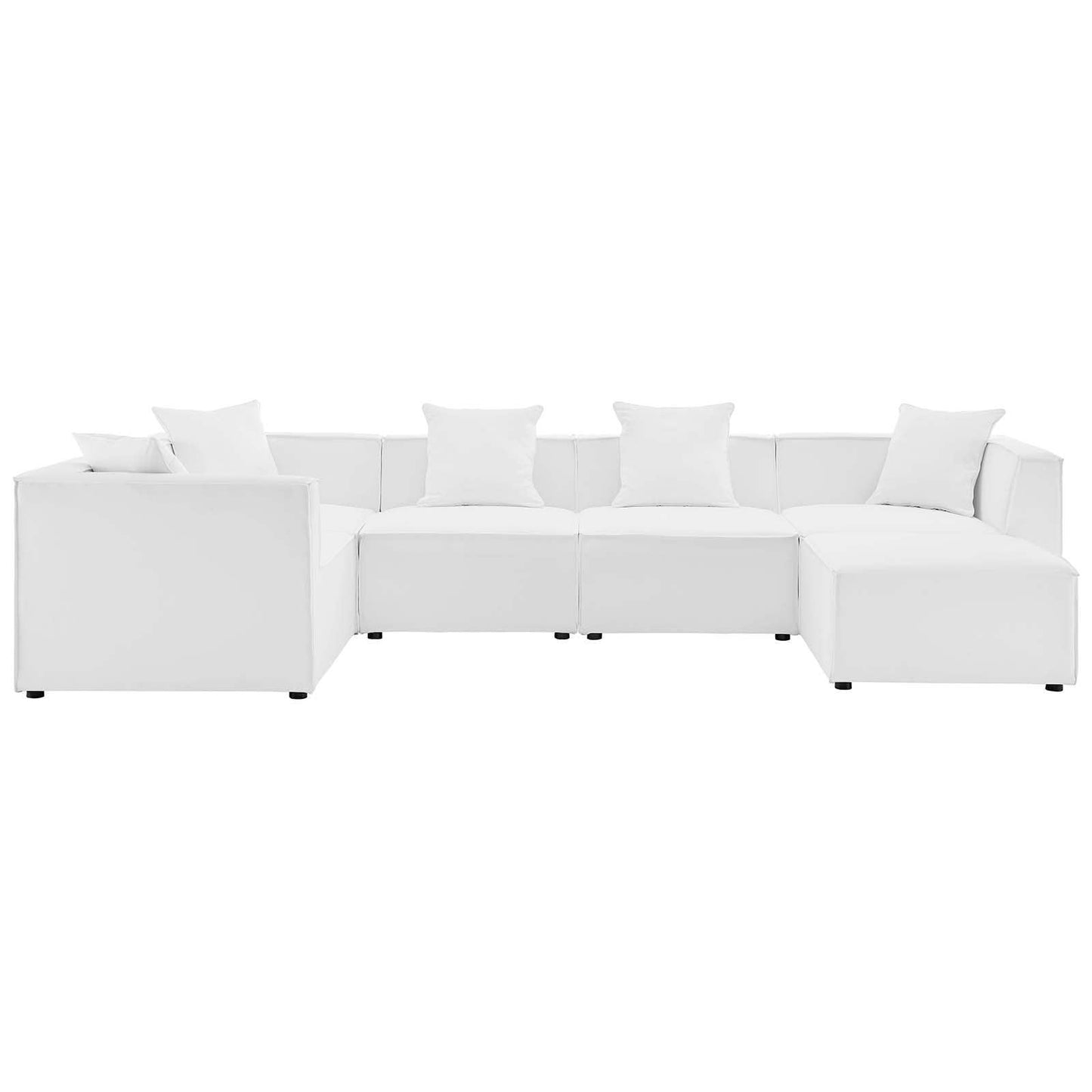 Saybrook Outdoor Patio Upholstered 6-Piece Sectional Sofa, EEI-4386 FredCo