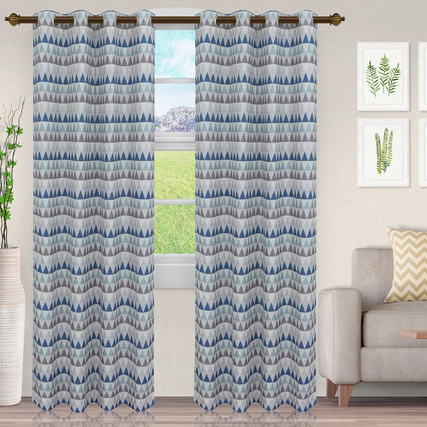 Scalene Opaque Light Filtering Shimmer Sand Dune Jacquard Curtain Set FredCo