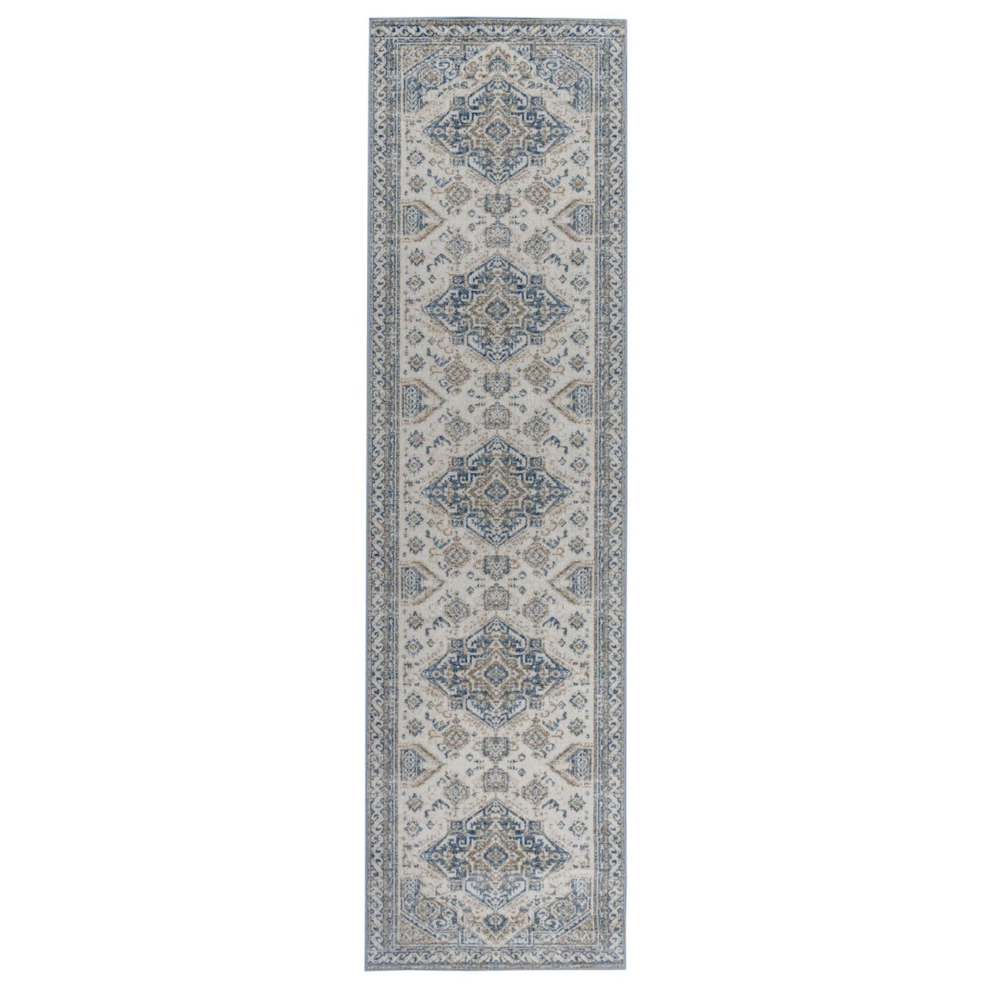 Semira Transitional Damask Medallion Indoor Area Rug FredCo