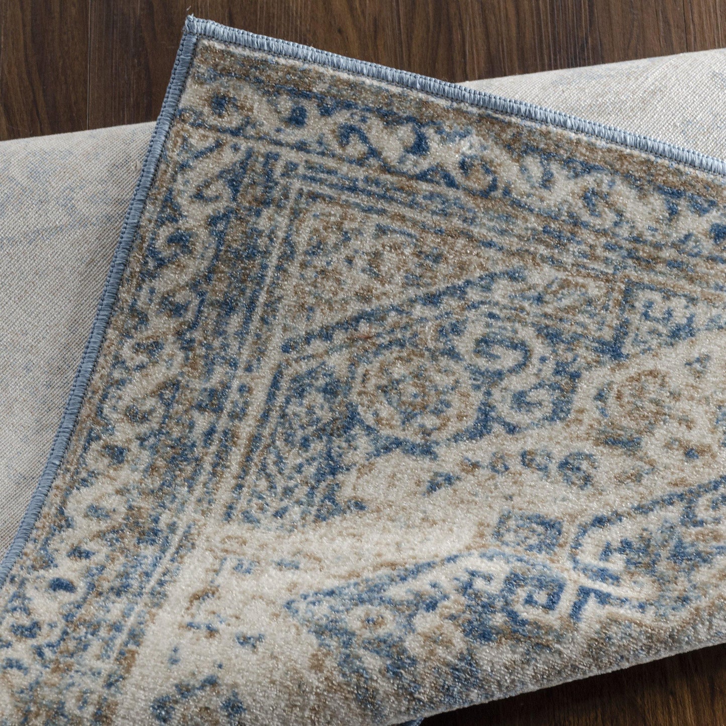 Semira Transitional Damask Medallion Indoor Area Rug FredCo