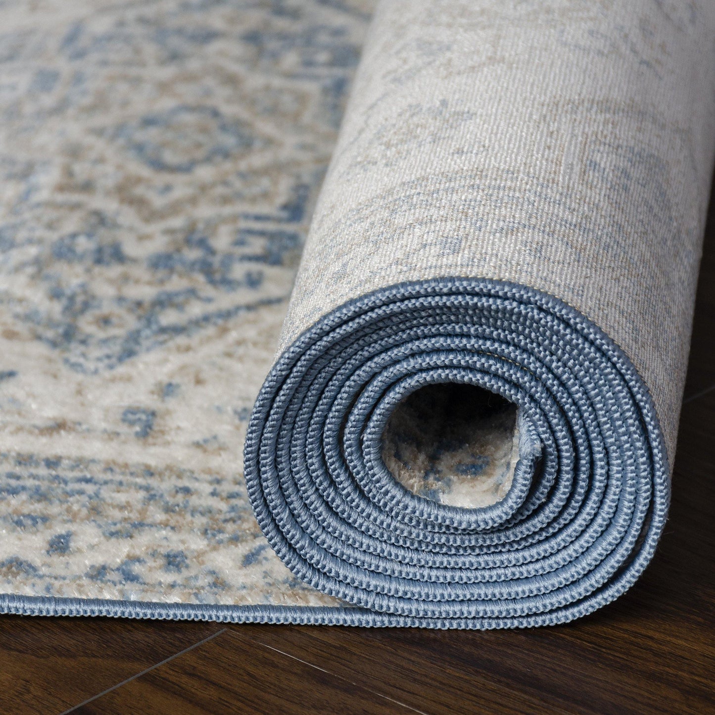 Semira Transitional Damask Medallion Indoor Area Rug FredCo