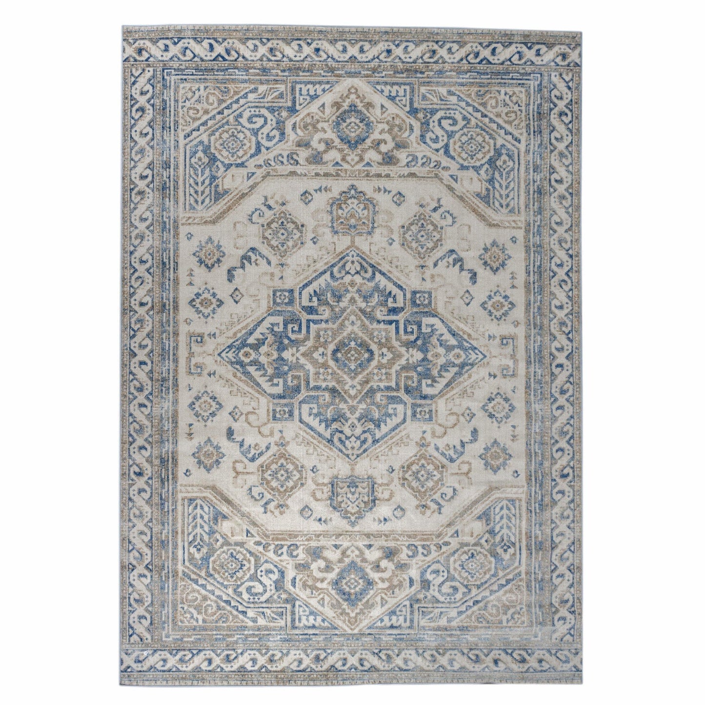 Semira Transitional Damask Medallion Indoor Area Rug FredCo